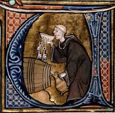 Monk drinking wine